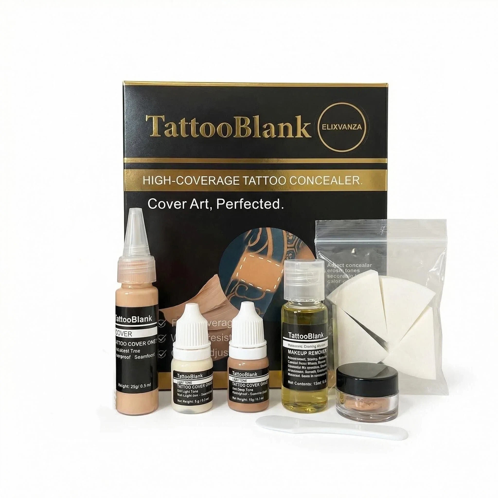 ELIXVANZA Body Coverage Perfector - Tattoo Cover Up Makeup, Body Foundation, Waterproof No Transfer Leg & Body Makeup