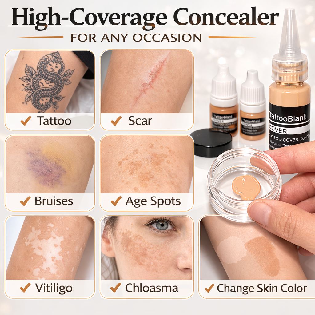 ELIXVANZA Body Coverage Perfector - Tattoo Cover Up Makeup, Body Foundation, Waterproof No Transfer Leg & Body Makeup