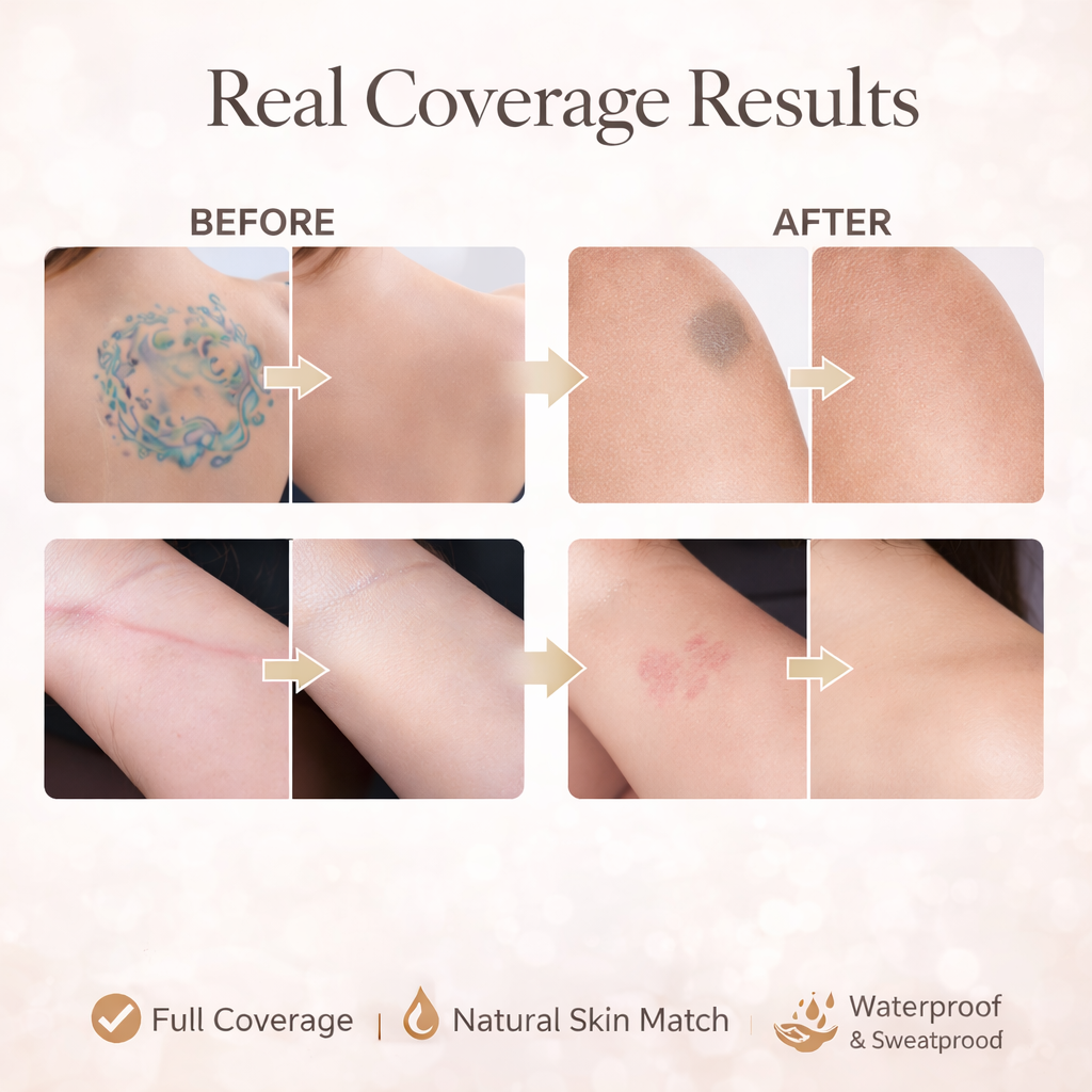 ELIXVANZA Body Coverage Perfector - Tattoo Cover Up Makeup, Body Foundation, Waterproof No Transfer Leg & Body Makeup